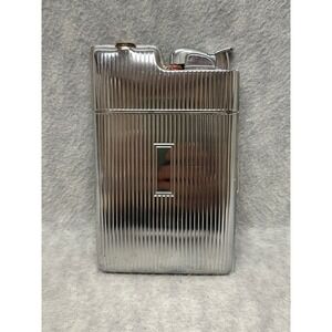 Evans Cigarette Case Lighter Silver Ribbed Art Deco Vintage US Pat 19023 New
